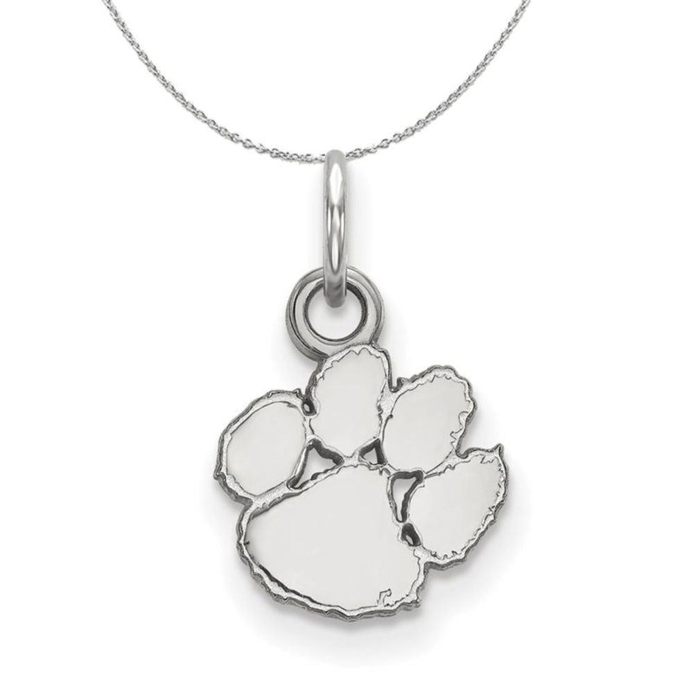 Sterling Silver Clemson U XS (Tiny) Pendant Necklace - 20 Inch